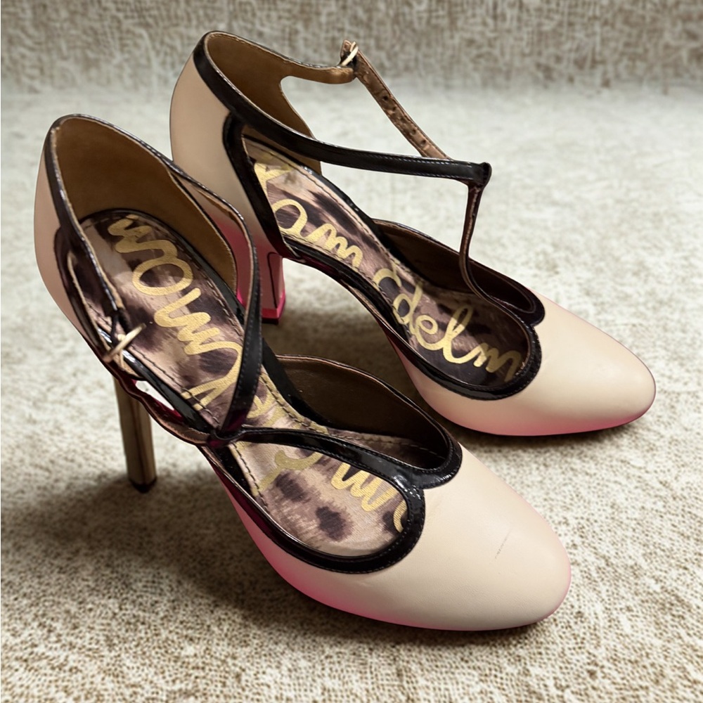 Sam Edelman Two-Tone Cream and black Heels/ new